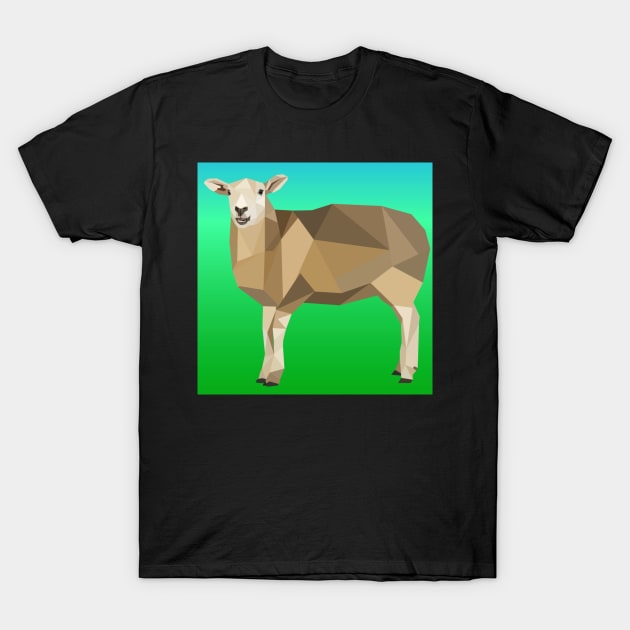 Green Geo Sheep T-Shirt by jrepkin